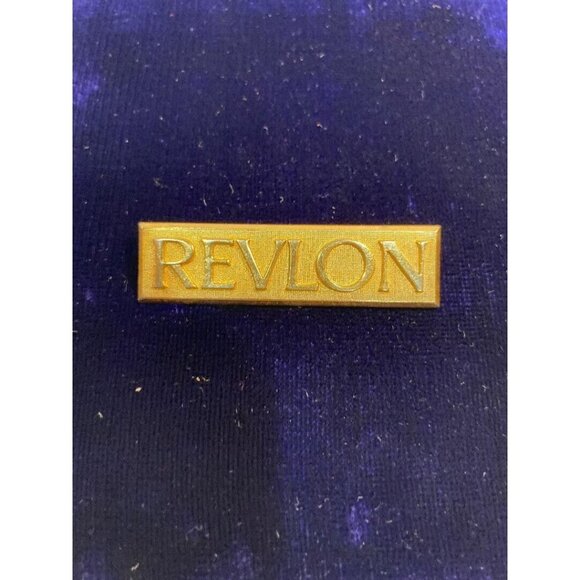 Vintage REVLON Gold Tone Employee Pin Brooch Rare HTF - Picture 2 of 4